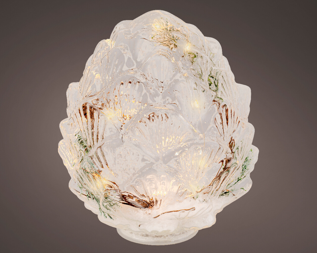 Decoratiune luminoasa Pinecone, Lumineo, 17x19 cm,  sticla - imagine 4